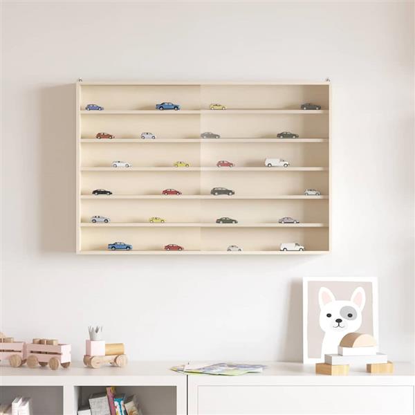 Grote foto vidaxl houten verzameldisplaycase bruin 80 x 8.5 x 54 cm multiplex huis en inrichting woningdecoratie