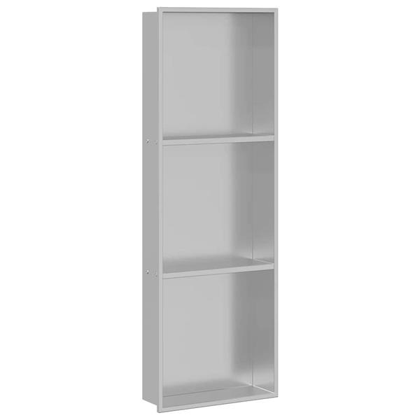 Grote foto vidaxl douche niche zilver 90 x 30 x 9.5 cm roestvrij staal huis en inrichting complete badkamers