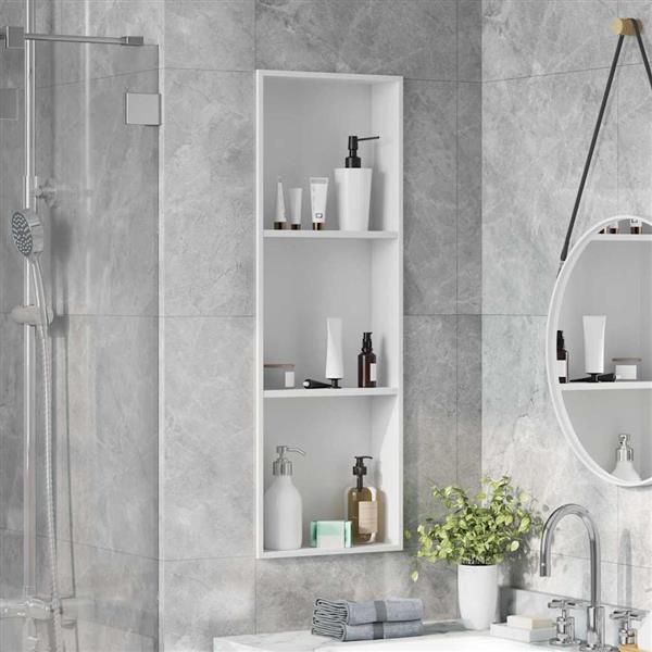 Grote foto vidaxl douche niche wit 90 x 30 x 9.5 cm roestvrij staal huis en inrichting complete badkamers