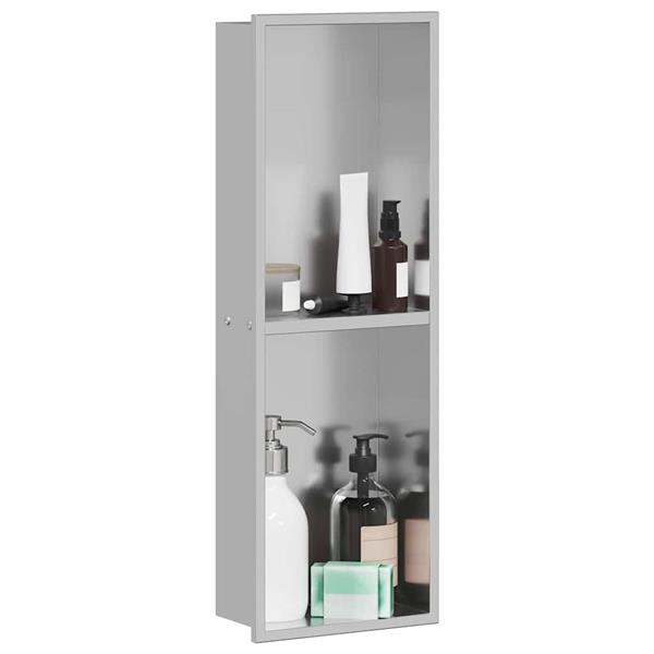 Grote foto vidaxl douche niche zilver 60 x 20 x 9.5 cm roestvrij staal huis en inrichting complete badkamers