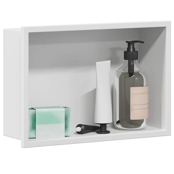 Grote foto vidaxl douche niche wit 30 x 20 x 9.5 cm roestvrij staal huis en inrichting complete badkamers