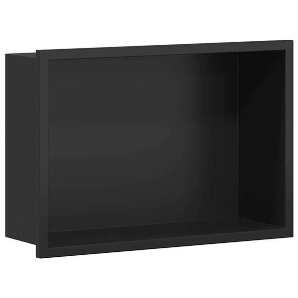 Grote foto vidaxl douche niche zwart 30 x 20 x 9.5 cm roestvrij staal huis en inrichting complete badkamers