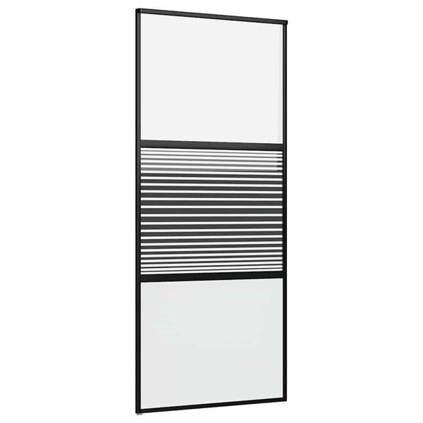Grote foto vidaxl schuifdeur zwart 90 x 205 cm gehard glas en aluminium doe het zelf en verbouw deuren en horren