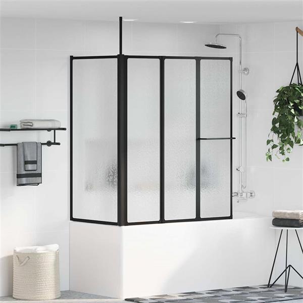 Grote foto vidaxl douchescherm vouw other zwart 120 x 70 x 137 cm aluminium doe het zelf en verbouw sanitair