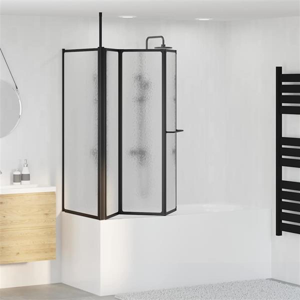 Grote foto vidaxl douchescherm vouw other zwart 120 x 70 x 137 cm aluminium doe het zelf en verbouw sanitair