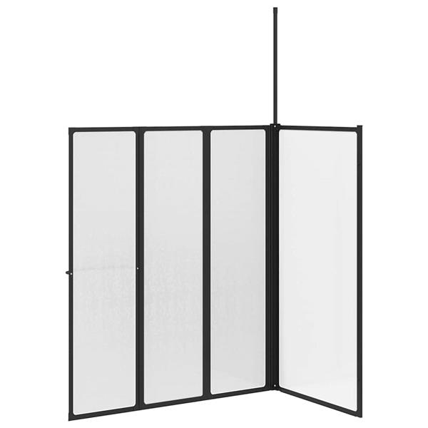 Grote foto vidaxl douchescherm vouw other zwart 120 x 70 x 137 cm aluminium doe het zelf en verbouw sanitair