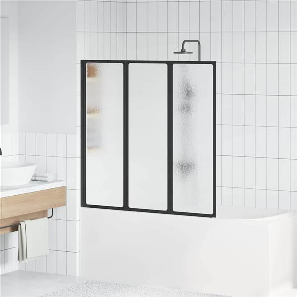 Grote foto vidaxl douchescherm zwart 120 x 2 x 117 cm aluminium doe het zelf en verbouw sanitair