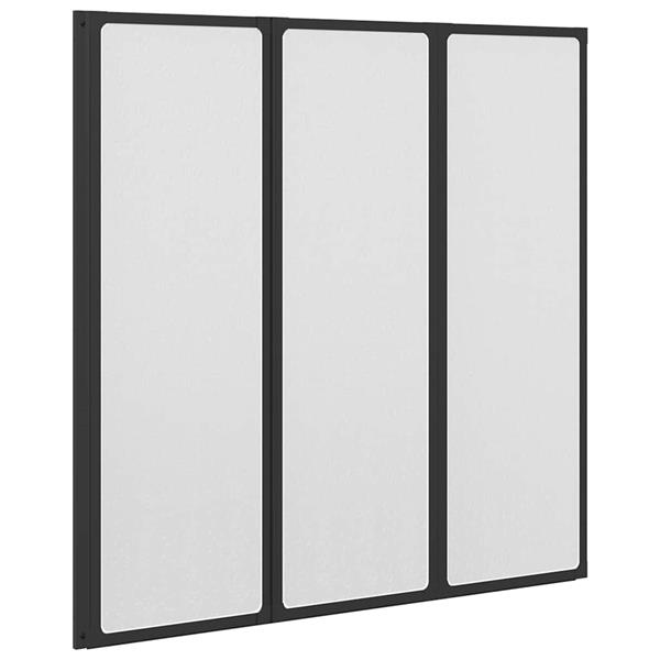 Grote foto vidaxl douchescherm zwart 120 x 2 x 117 cm aluminium doe het zelf en verbouw sanitair