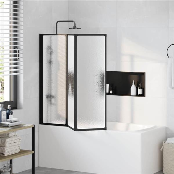 Grote foto vidaxl douchescherm zwart 120 x 2 x 117 cm aluminium doe het zelf en verbouw sanitair