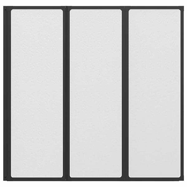 Grote foto vidaxl douchescherm zwart 120 x 2 x 117 cm aluminium doe het zelf en verbouw sanitair