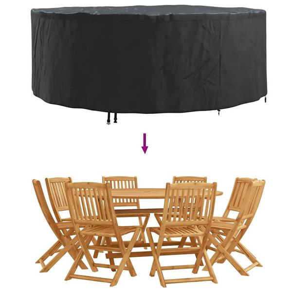 Grote foto vidaxl buitenmeubelhoes zwart 244 x 244 x 85 cm 420d oxford stof tuin en terras tuinmeubelen