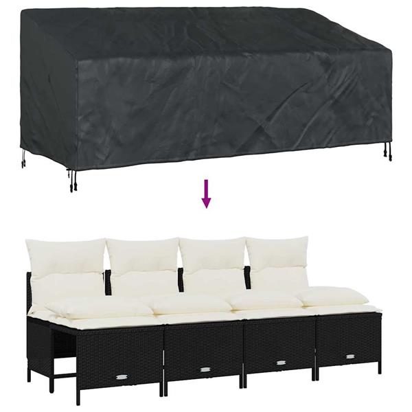 Grote foto vidaxl buitenmeubelhoes zwart 220 x 100 x 89 cm 420d oxford stof tuin en terras tuinmeubelen