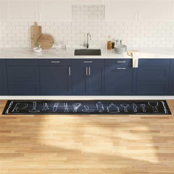 Grote foto vidaxl keuken mat geometric chef ruimte 60 x 300 cm fluweel tuin en terras overige tuin en terras