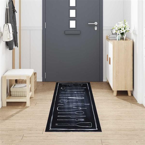 Grote foto vidaxl keuken mat geometric chef ruimte 60 x 300 cm fluweel tuin en terras overige tuin en terras