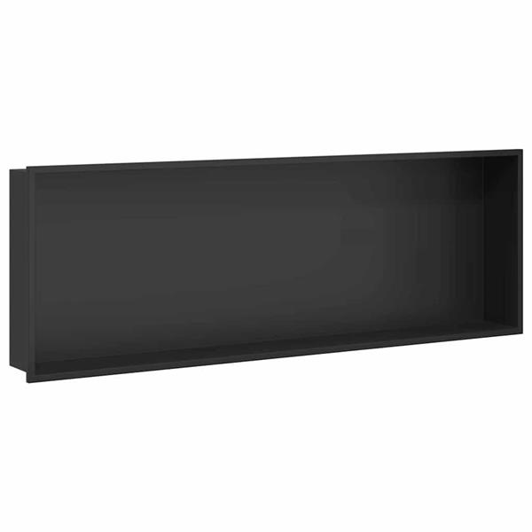 Grote foto vidaxl douche niche zwart 90 x 30 x 9.5 cm roestvrij staal huis en inrichting complete badkamers