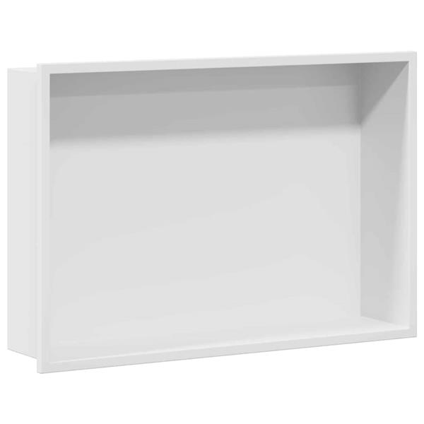 Grote foto vidaxl douche niche wit 45 x 30 x 9.5 cm roestvrij staal huis en inrichting complete badkamers