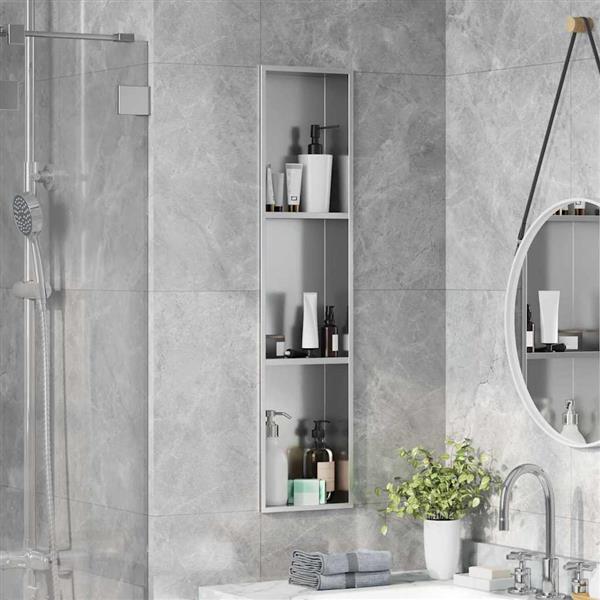 Grote foto vidaxl douche niche zilver 90 x 20 x 9.5 cm roestvrij staal huis en inrichting complete badkamers