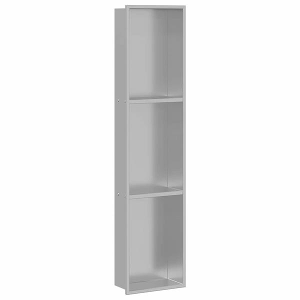 Grote foto vidaxl douche niche zilver 90 x 20 x 9.5 cm roestvrij staal huis en inrichting complete badkamers