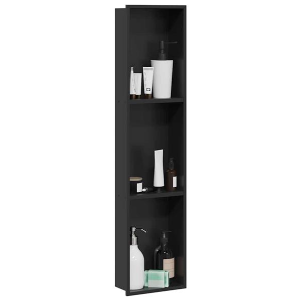 Grote foto vidaxl douche niche zwart 90 x 20 x 9.5 cm roestvrij staal huis en inrichting complete badkamers