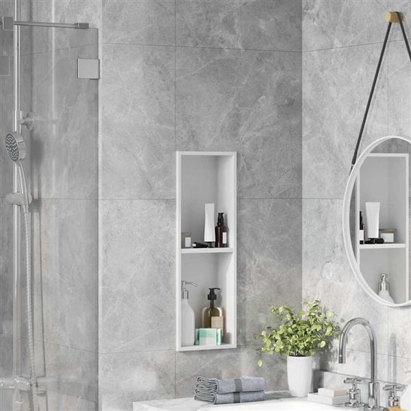 Grote foto vidaxl douche niche wit 60 x 20 x 9.5 cm roestvrij staal huis en inrichting complete badkamers
