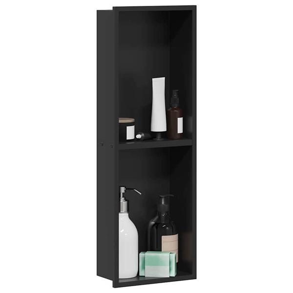 Grote foto vidaxl douche niche zwart 60 x 20 x 9.5 cm roestvrij staal huis en inrichting complete badkamers