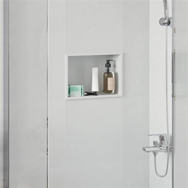 Grote foto vidaxl douche niche wit 30 x 20 x 9.5 cm roestvrij staal huis en inrichting complete badkamers