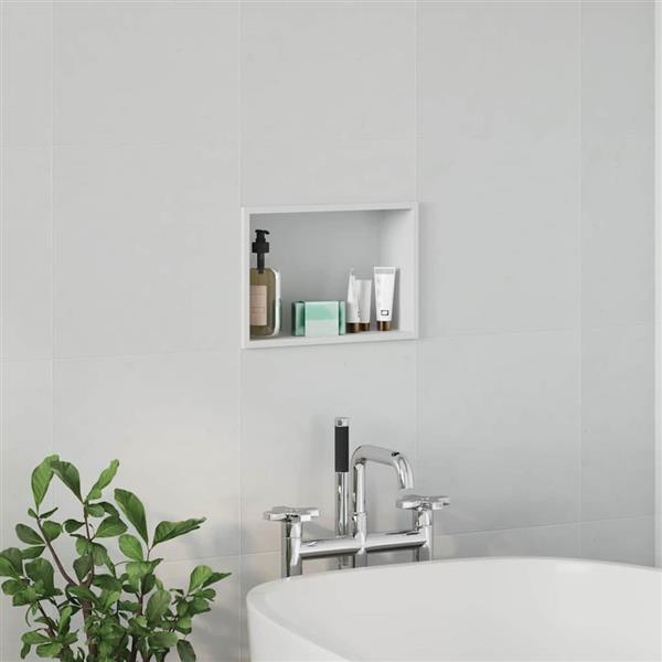 Grote foto vidaxl douche niche wit 30 x 20 x 9.5 cm roestvrij staal huis en inrichting complete badkamers