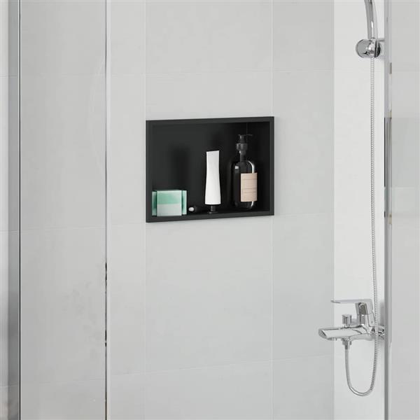 Grote foto vidaxl douche niche zwart 30 x 20 x 9.5 cm roestvrij staal huis en inrichting complete badkamers