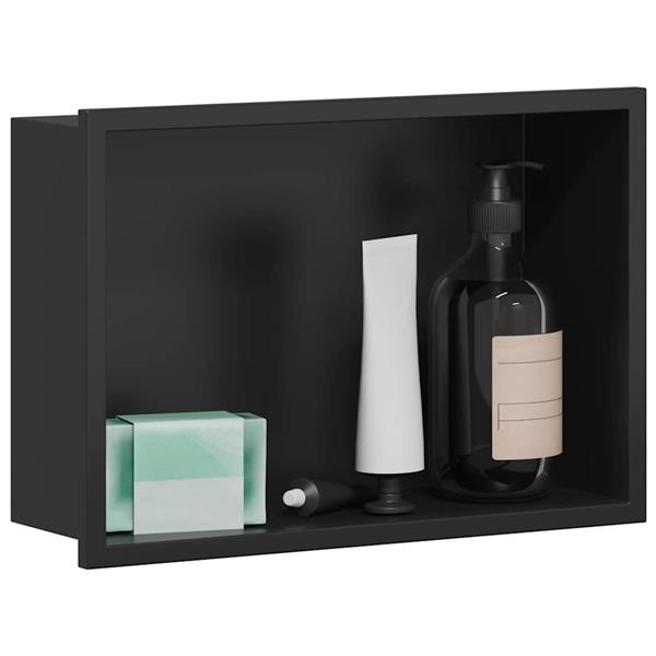 Grote foto vidaxl douche niche zwart 30 x 20 x 9.5 cm roestvrij staal huis en inrichting complete badkamers