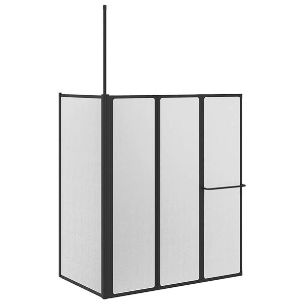 Grote foto vidaxl douchescherm vouw other zwart 120 x 70 x 137 cm aluminium doe het zelf en verbouw sanitair