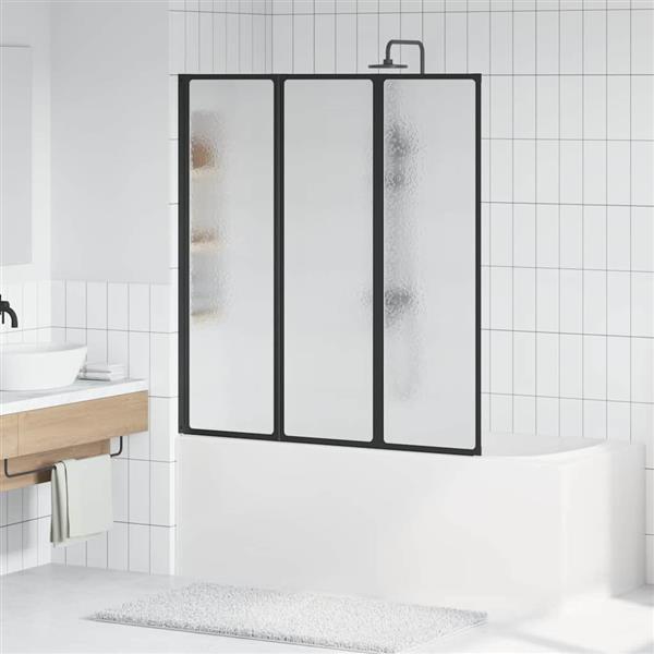Grote foto vidaxl douchescherm zwart 132 x 2 x 140 cm aluminium doe het zelf en verbouw sanitair