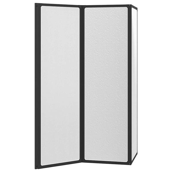 Grote foto vidaxl douchescherm zwart 132 x 2 x 140 cm aluminium doe het zelf en verbouw sanitair