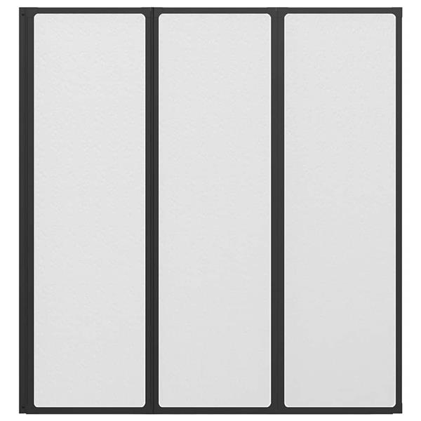 Grote foto vidaxl douchescherm zwart 132 x 2 x 140 cm aluminium doe het zelf en verbouw sanitair