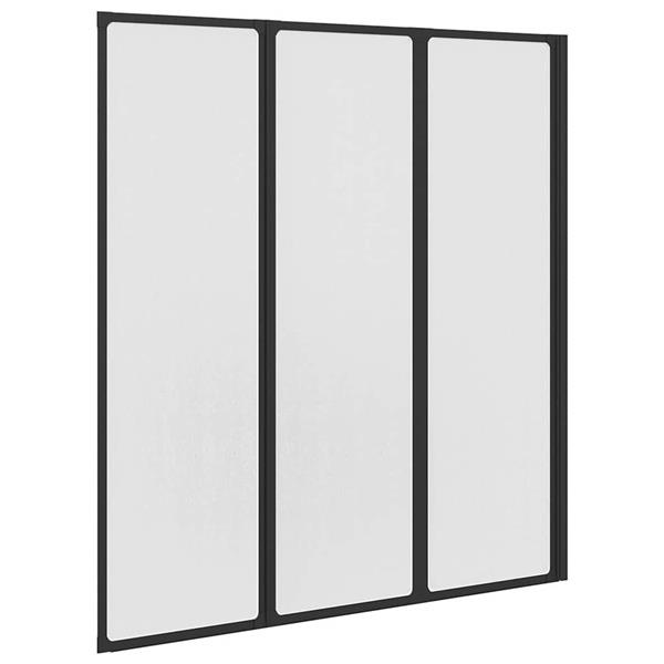 Grote foto vidaxl douchescherm zwart 132 x 2 x 140 cm aluminium doe het zelf en verbouw sanitair