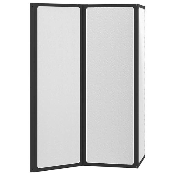 Grote foto vidaxl douchescherm zwart 120 x 2 x 117 cm aluminium doe het zelf en verbouw sanitair