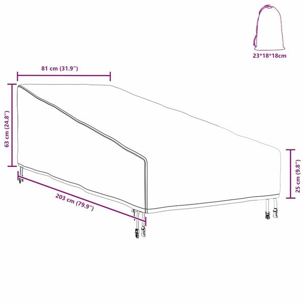 Grote foto vidaxl buitenmeubelhoes zwart 203 x 81 x 63 cm 210d oxford stof tuin en terras tuinmeubelen