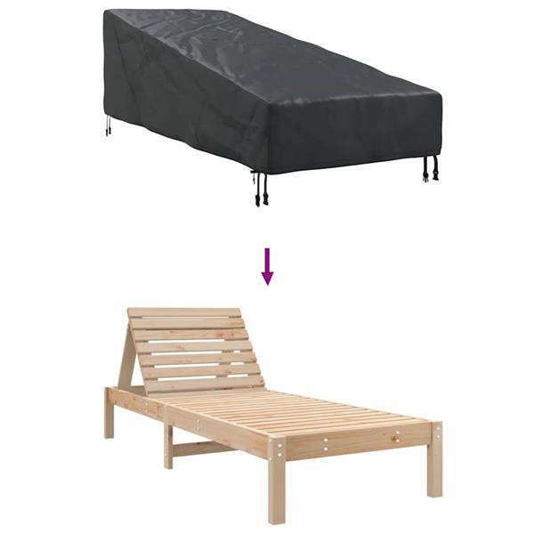 Grote foto vidaxl buitenmeubelhoes zwart 195 x 76 x 82 cm 210d oxford stof tuin en terras tuinmeubelen