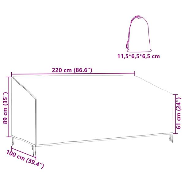 Grote foto vidaxl buitenmeubelhoes zwart 220 x 100 x 89 cm 210d oxford stof tuin en terras tuinmeubelen