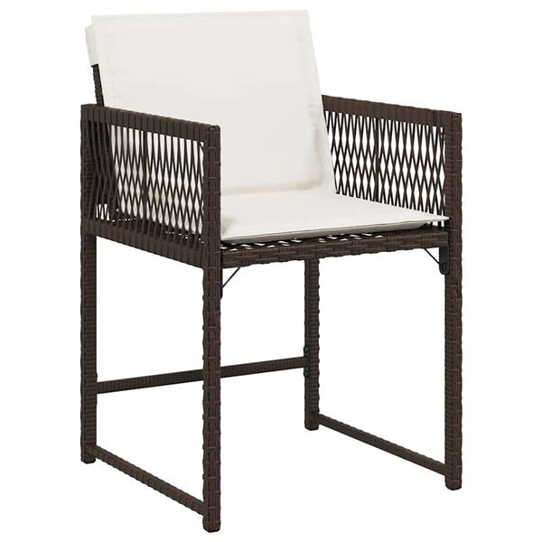 Grote foto vidaxl tuin eetset 5 pcs bruin poly rattan tuin en terras tuinmeubelen