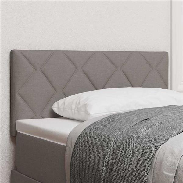 Grote foto vidaxl stoffen hoofdbord geometric met hoofdeinde taupe 100 cm stof antiek en kunst stoelen en banken