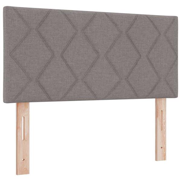Grote foto vidaxl stoffen hoofdbord geometric met hoofdeinde taupe 100 cm stof antiek en kunst stoelen en banken
