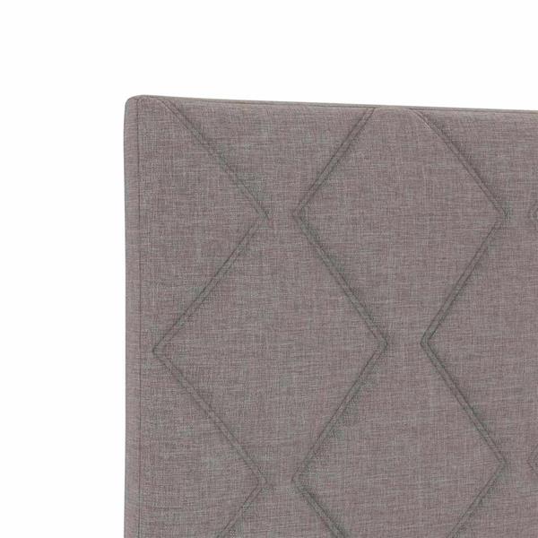 Grote foto vidaxl stoffen hoofdbord geometric met hoofdeinde taupe 100 cm stof antiek en kunst stoelen en banken