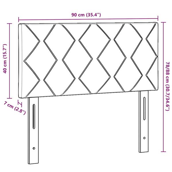 Grote foto vidaxl hoofdbord wandgemonteerd geometrisch donkergrijs 90 cm fluweel antiek en kunst stoelen en banken