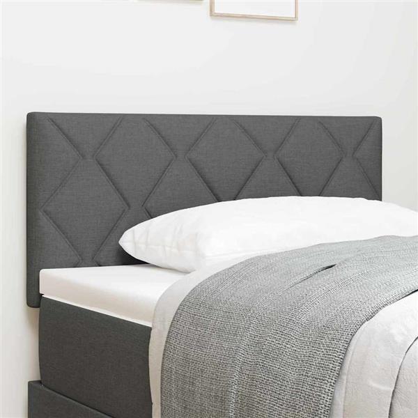 Grote foto vidaxl stoffen hoofdbord geometric handmatig donkergrijs 90 cm stof antiek en kunst stoelen en banken