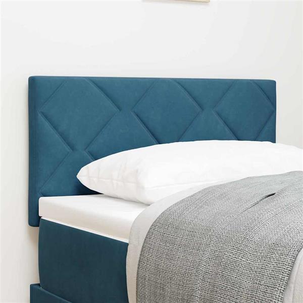 Grote foto vidaxl hoofdbord wandgemonteerd geometrisch donkerblauw 80 cm fluweel antiek en kunst stoelen en banken
