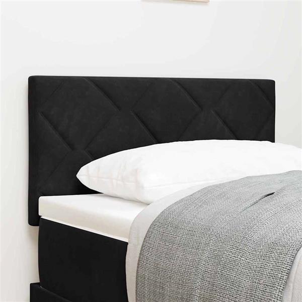 Grote foto vidaxl hoofdbord wandgemonteerd geometrisch zwart 80 cm fluweel antiek en kunst stoelen en banken