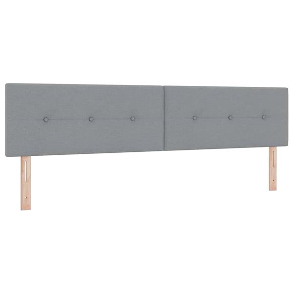 Grote foto vidaxl hoofdbord met hoofdeinde lichtgrijs 200 cm stof antiek en kunst stoelen en banken