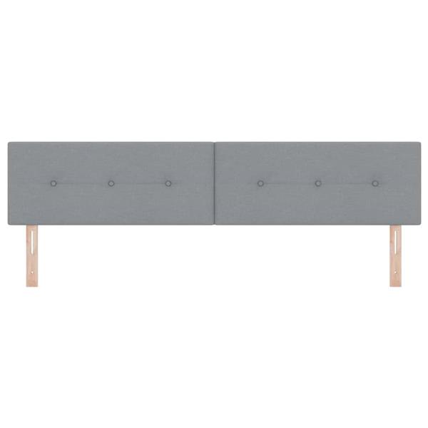 Grote foto vidaxl hoofdbord met hoofdeinde lichtgrijs 200 cm stof antiek en kunst stoelen en banken