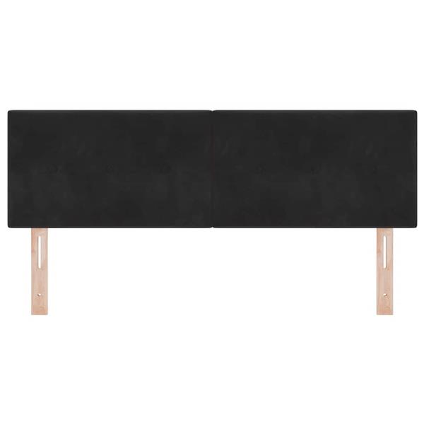 Grote foto vidaxl hoofdbord wandgemonteerd met hoofdeinde zwart 160 cm fluweel antiek en kunst stoelen en banken