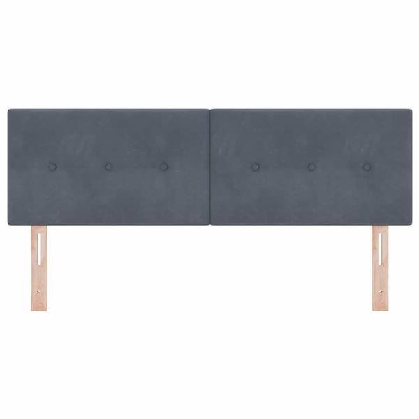 Grote foto vidaxl hoofdbord wandgemonteerd donkergrijs 160 cm fluweel antiek en kunst stoelen en banken